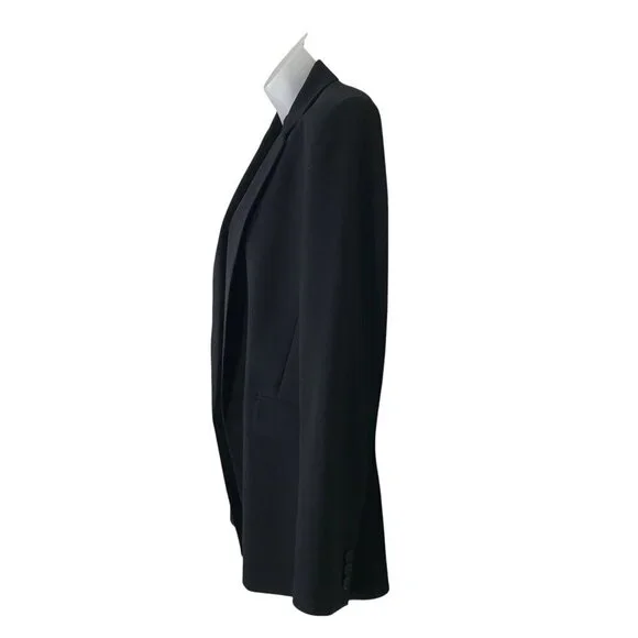 Theory Sedeia Black Open Front Blazer 100% Virgin Wool Size 6 - Picture 5 of 8